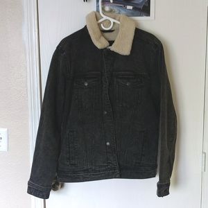 Black Sherpa lined jean jacket